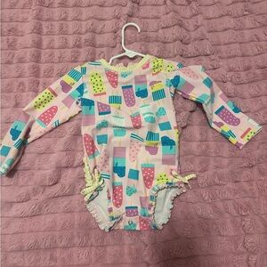 Ruffle Butts Colorful Ice Cream Print Kids One Piece